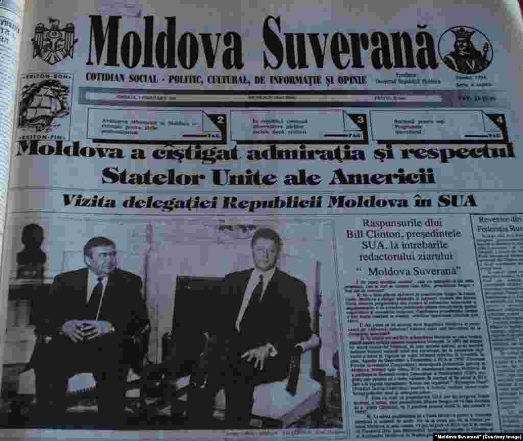&quot;Moldova Suverană&quot;, 4 februarie 1995, vizita preşedintelui Mircea Snegur la Washington