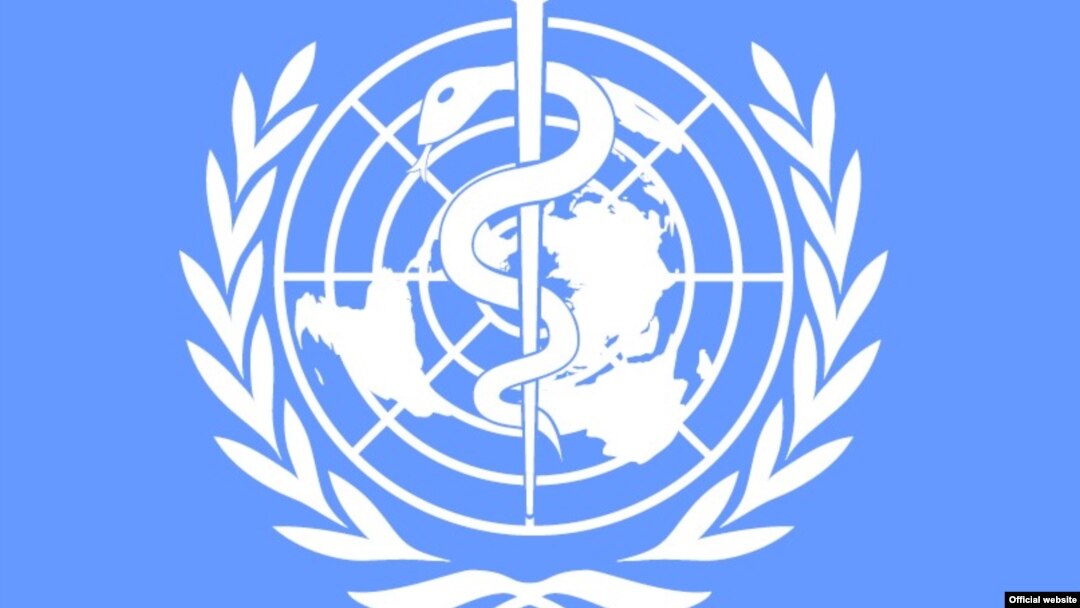 World -- Logo of the World Health Organization (WHO)