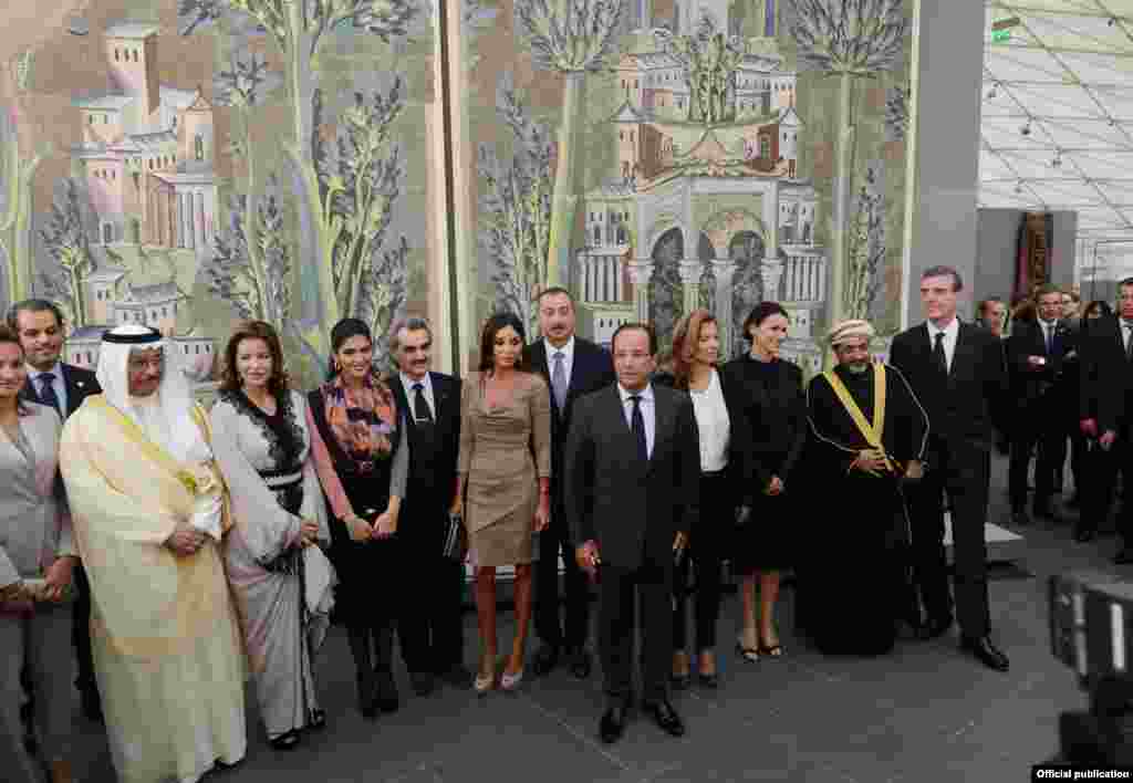 Azerbaijani President Ilham Aliyev (back row, center) attended the opening ceremony of the new department.