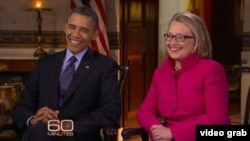 Barack Obama dhe Hillary Clinton gjatë një interviste në rrjetin CBS në janar të vitit 2013