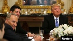Președintele Donald Trump cu lideri ai Congresului american