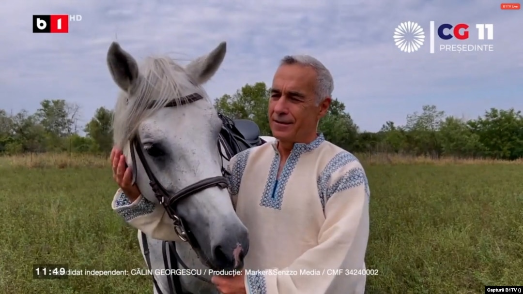 Captură din clipul video al campaniei electorale a lui Călin Georgescu, difuzat în luna noiembrie 2024.
