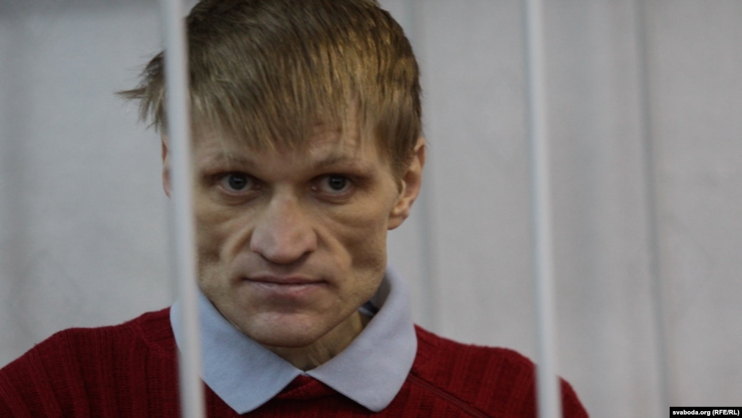 Syarhey Kavalenka in court in Vitsebsk on February 22
