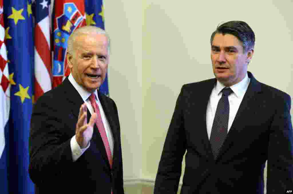 Hrvatski predsjednik Zoran Milanović i američki potpredsjednik Joe Biden