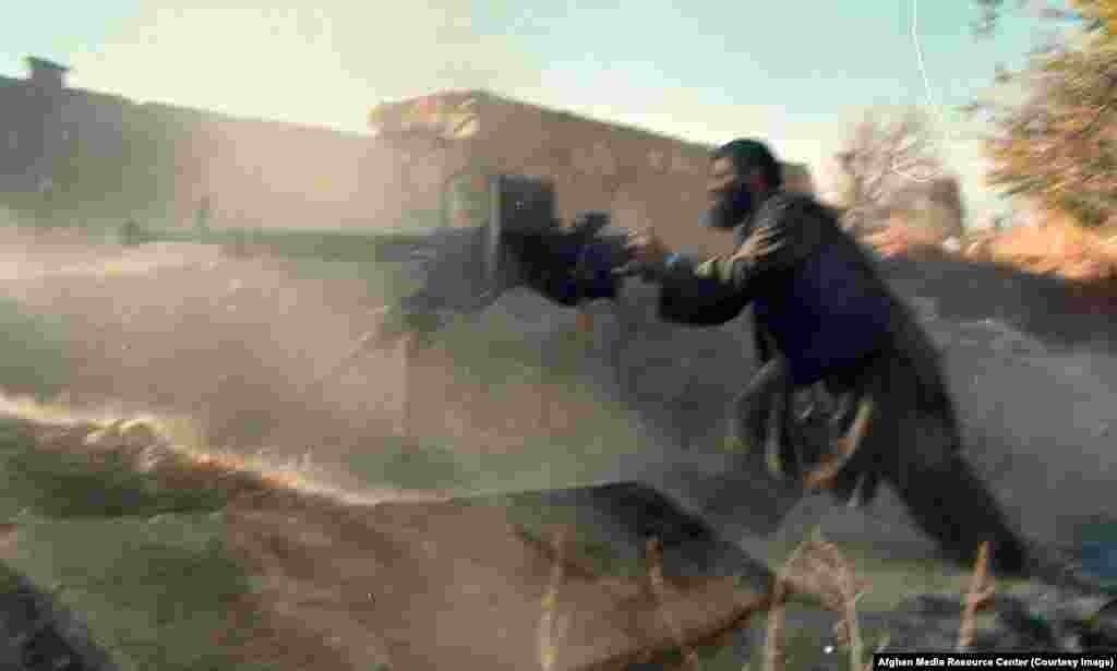 A fighter at a heavy machine gun. Some of the mujahedin groups financed by the CIA were radical Islamists that would later form groups designated as "terrorist organizations." Although Osama bin Laden fought against the Soviets, it is disputed whether he ever received U.S. assistance.