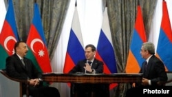 A trilateral meeting of Azerbaijani President Ilham Aliyev, Russian President Dmitry Medvedev, and Armenian President Serzh Sarkisian in March 2011