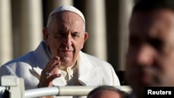 Pope Francis arrives for the weekly general audience at the Vatican on November 23. Francis been an outspoken critic of the war in Ukraine and has been criticized by Russian officials.