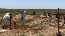 Коронавирустан қайтыс болғандардың зираты. Алматы облысы, Қараой ауылы маңы. 25 мамыр 2020 жыл.