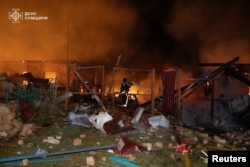Incendiu provocat de atacul Rusiei în Sumî, 24 iunie 2025.