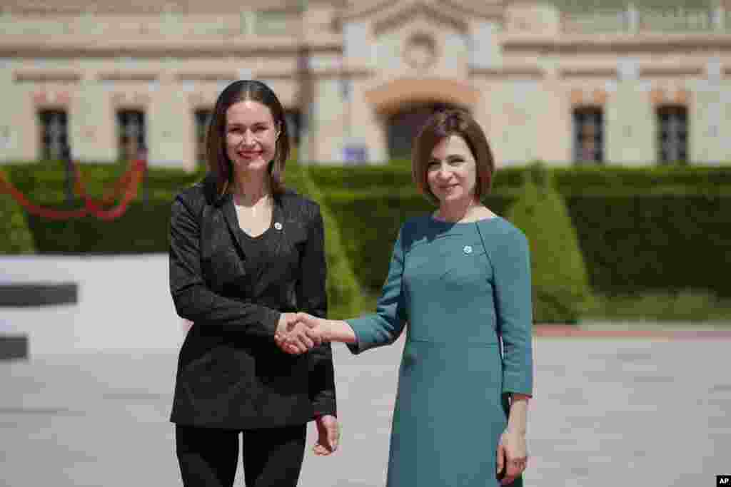 Prim-ministra Finlandei, Sanna Marin, și președinta R. Moldova, Maia Sandu.