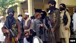 Taliban fighters in Buner on April 24
