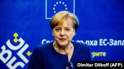 Германската канцеларка Ангела Меркел на Самитот ЕУ-Западен Балкан во Софија. 17.05.2018 