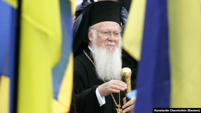 Вселенский патриарх Варфоломей I во время визита в Киев по случаю 1020-летия Крещения Украины-Руси, 26 июля 2008 года