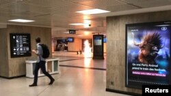 Fire is seen at Brussels Central Station on June 20.