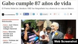 Marquez jurnalistlərlə, 6 mart 2014 (www.milenio.com)