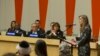 Постоянный представитель США при ООН Саманта Пауэр выступает на мероприятии в Нью-Йорке: “Сребреница: вспоминая и воздавая почести жертвам геноцида", 1 июля 2015 года