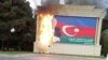 Sumqayıtda Heydər Əliyevin plakatı yanıb (Video və fotolar)