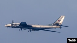 The British Defense Ministry said two Russian Bear strategic bombers were escorted "until they were out of the U.K. area of interest." (file photo)