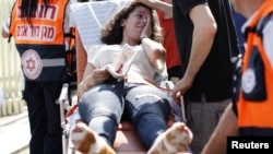 An Israeli wounded during the attack.