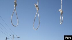 Nooses are prepared ahead of a public hanging in Mashhad, Iran. (file photo)