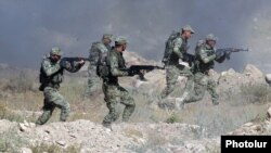 Armenia - Kazakh special forces take part in a Collective Security Treaty Organization exercise at the Marshal Bagramian Training Center, 7Oct2017.