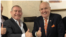 Ukrainian-American businessman Lev Parnas (left) poses with his onetime associate Rudy Giuliani (right), the ex-mayor of New York City and ex-U.S. President Donald Trump's former personal lawyer.
