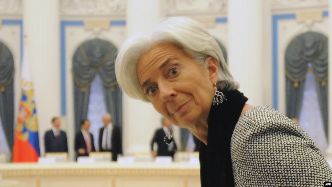 International Monetary Fund Managing Director Christine Lagarde takes her seat waiting for Russian President Vladimir Putin during a meeting of G20 finance ministers in the Kremlin in Moscow on February 15.