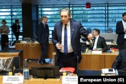Міністр фінансів Ірландії Саймон Гарріс розпочинає засідання міністрів фінансів ЄС. Люксембург, 9 жовтня 2026 року