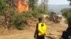 Pompieri români ajută la stingerea incendiilor din insula Evia, Grecia, august 2021.