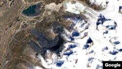 Kyrgyzstan - View of the Kumtor mine from a satellite in 2018