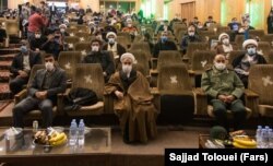 تصویری از مراسم یادبود کشته‌شدگان جنگ قره‌باغ در تهران با حضور جانشین فرمانده نیروی قدس سپاه