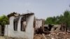 A burned-out house in the town of Borozdinovskaya where the incident happened in 2005. 