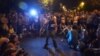 Armenia - An activist addresses protesters on Marshal Bagramian Avenue, 30Jun2015.