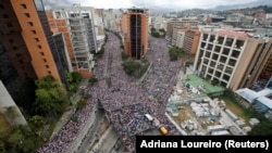 Массовые протесты в Каракасе 23 января 2019 г.