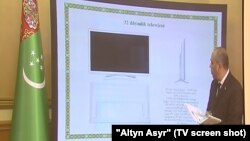 Türkmenistanda öndürilmegi göz öňünde tutulýan smart telewizor. 