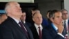 Аляксандар Лукашэнка, Уладзімір Пуцін і генэральны дырэктар МАГАТЭ Рафаэль Гросі на міжнародным форуме «Ўсясьветны атамны тыдзень», Масква, Расея, 25 верасьня 2025 году. Ілюстрацыйнае фота