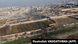 Украинаның жолаушы ұшағы құлаған аймақ.Иран, 8 қаңтар 2020 жыл.