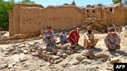 یک خانه که در ولایت میدان وردک در اثر سیلاب ها تخریب شده است(آرشیف)