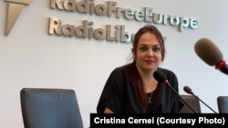 Cristina Cernei la sediul Europei Libere de la Praga