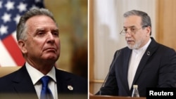 دا انځور د ایران د بهرنیو چارو د وزیر عباس عراقچي (ښي لوري ته) او د امریکايي ولسمشر د ځانګړي سلاکار سټیف وېټکوف د تصویرونو په یوځای کولو جوړ شوی. 