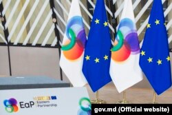 Прапори ЄС та «Східного партнерства» під час відзначення 10-тої річниці створення цієї ініціативи ЄС. Брюссель, 14 травня 2019 року