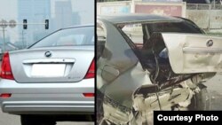 Автомобиль дагестанского художника Патимат Гусейновой: до и после аварии