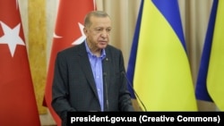 Президент Турции Реджеп Тайип Эрдоган во время визита в Украину, 18 августа 2022 г.