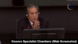 James Rubin gives evidence at the Kosovo Specialist Chambers on September 17, 2025.