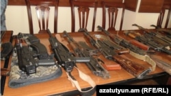 Armeina -- Weapons confiscated from members of two rival groups in Gyumri, 30Apr2013.