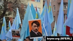 Акция крымских татар под посольством России в Турции. Анкара, 10 декабря 2014 года 