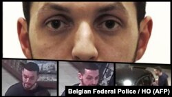 Kombinim i fotografive nga policia belge që tregojnë, Mohamed Abrinin