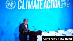 UN Secretary-General Antonio Guterres speaks during the opening of the Climate Action Summit at UN headquarters in New York City on September 23.