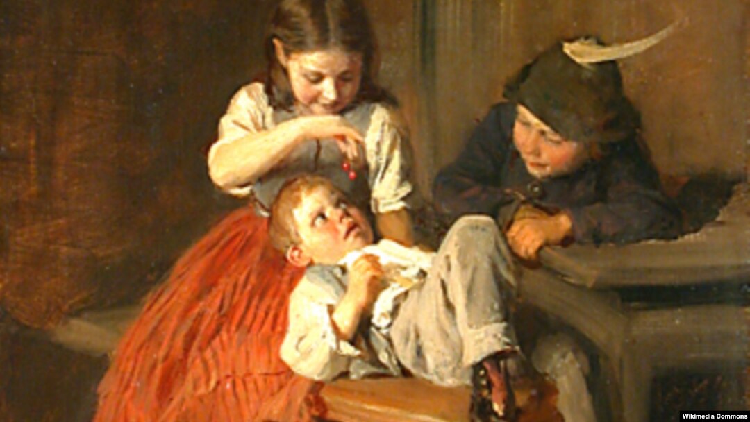Франц Дэфрэген, «Дзеці ласуюцца вішнямі» (1869).