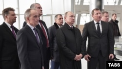 Владимир Путин на строительстве аэропорта «Симферополь», 14 марта 2018 года